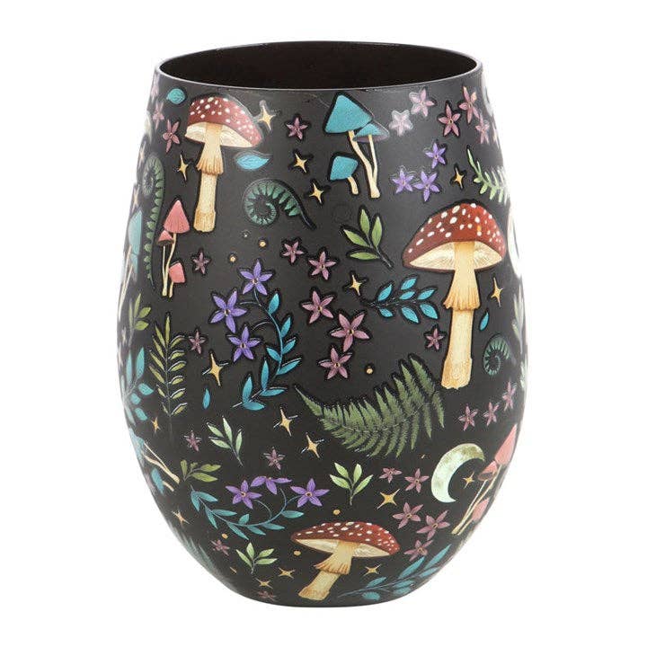 Dark Forest Print Stemless Wine Glass