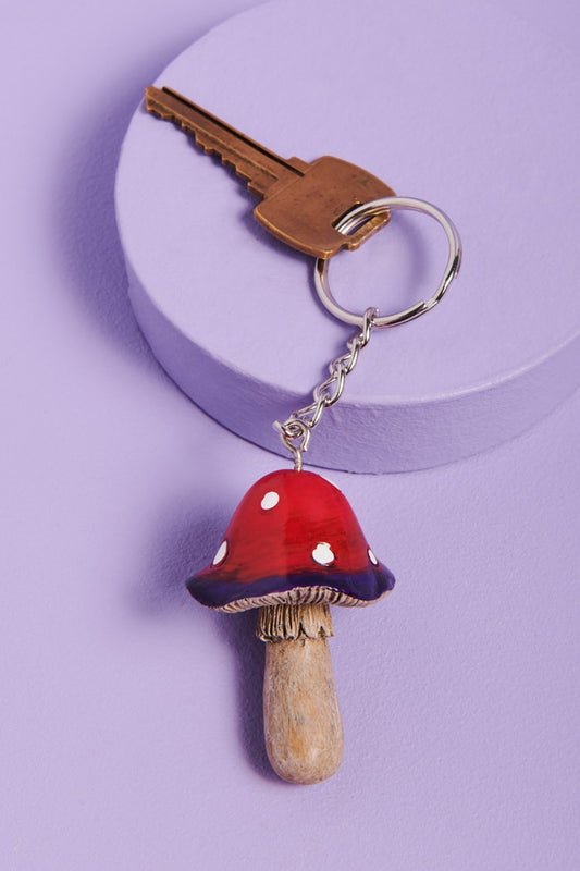 Red Spotted Mushroom Keychain