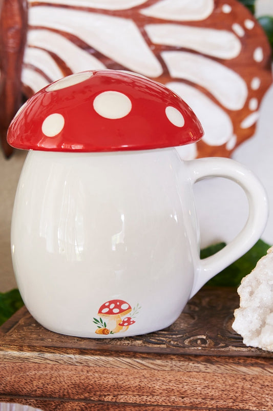 Ceramic Mushroom Mug With Removeable Lid