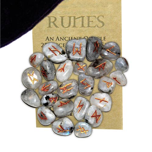 Rainbow Moonstone Gemstone Runes - Starlinks Gifts