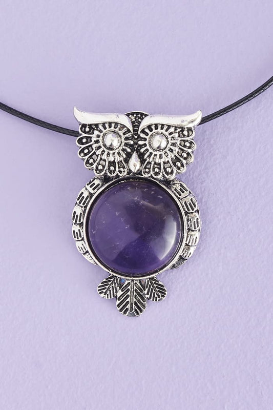 Amethyst Owl Necklace