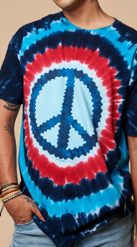 Tie Dye Peace Sign Bursting T-Shirt