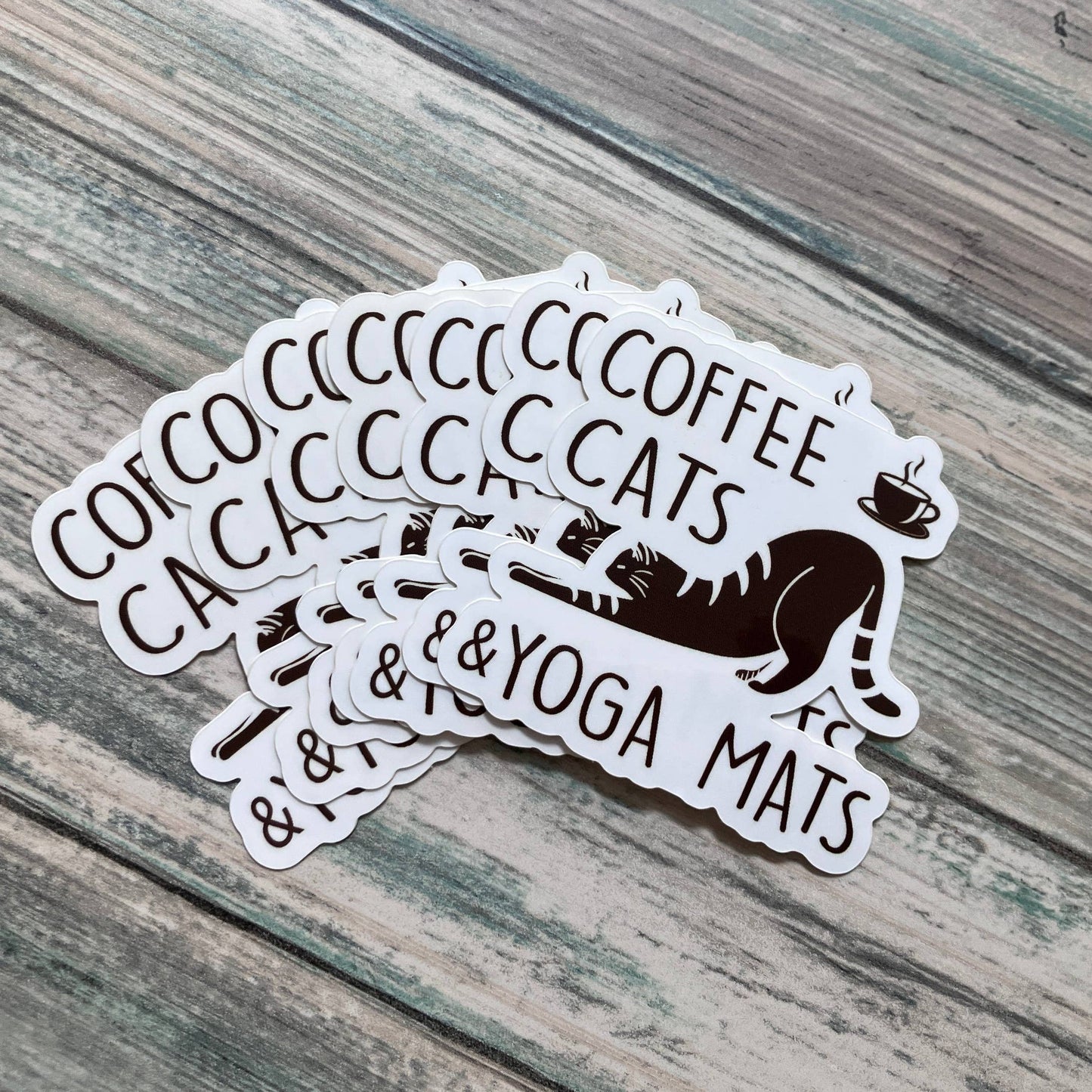 Coffee Cats & Yoga Mats Sticker