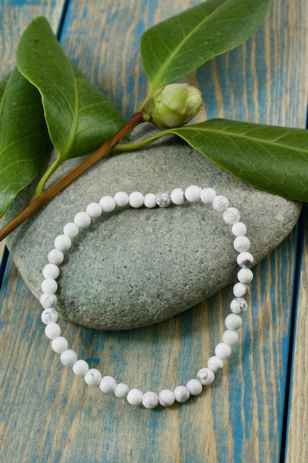 Howlite Gemstone 4mm Bracelet