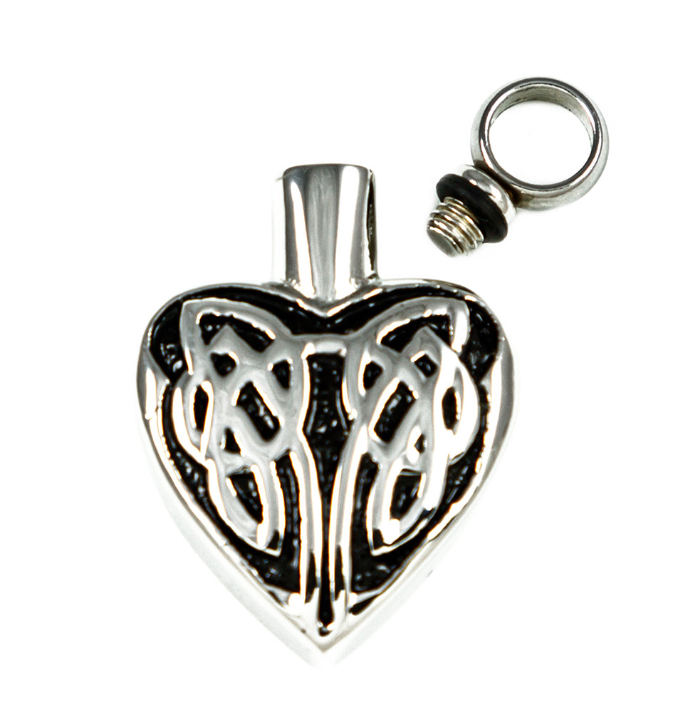 Stainless Steel Celtic Heart Love Vial