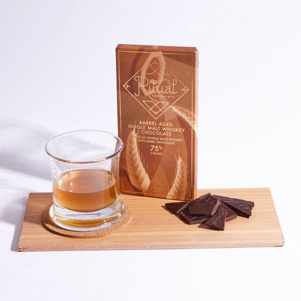 Ritual Chocolate - Barrel Aged Single Malt Whiskey Choclate  70% Cacao