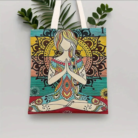 Yoga Chakra Goddess Canvas Tote Bag