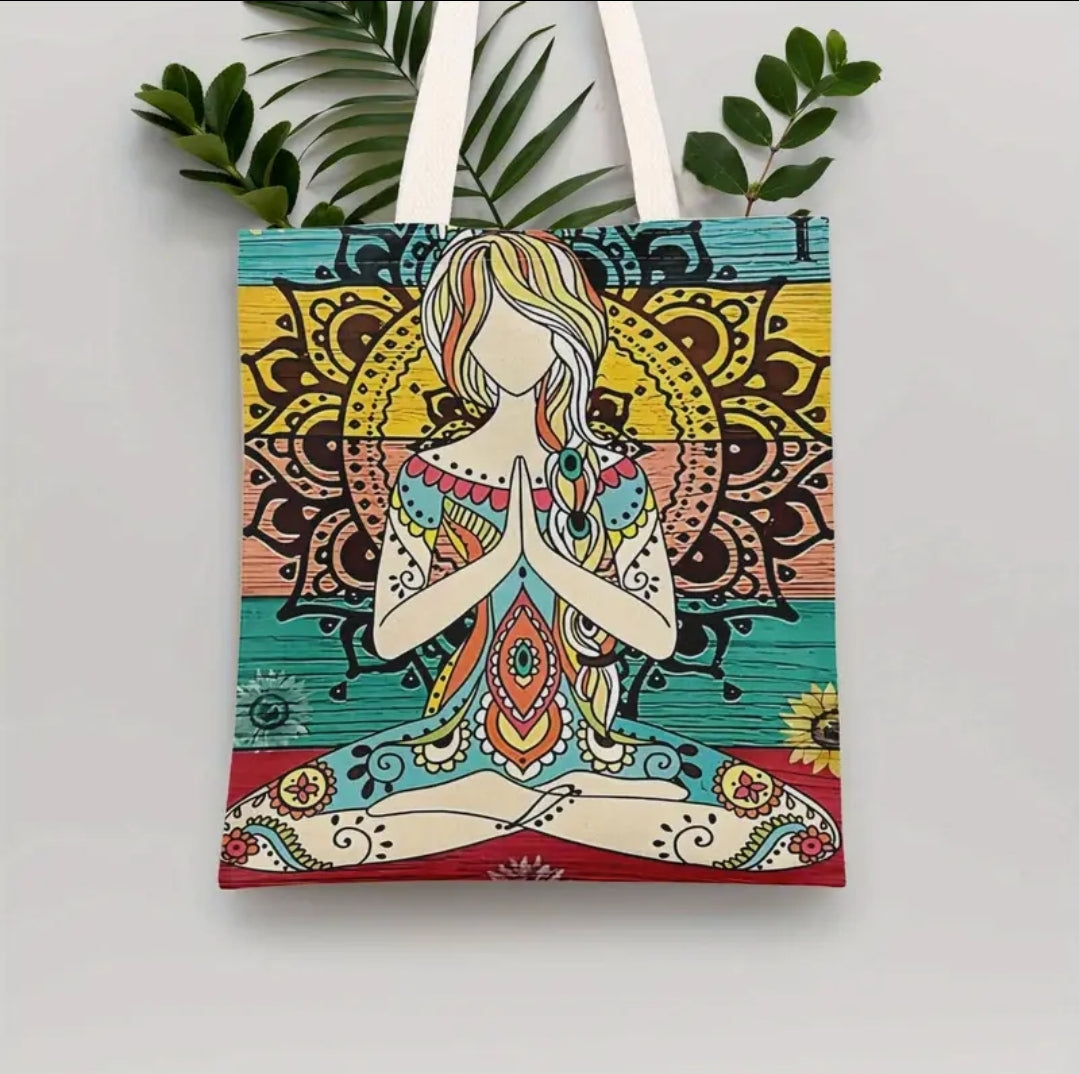 Yoga Chakra Goddess Canvas Tote Bag