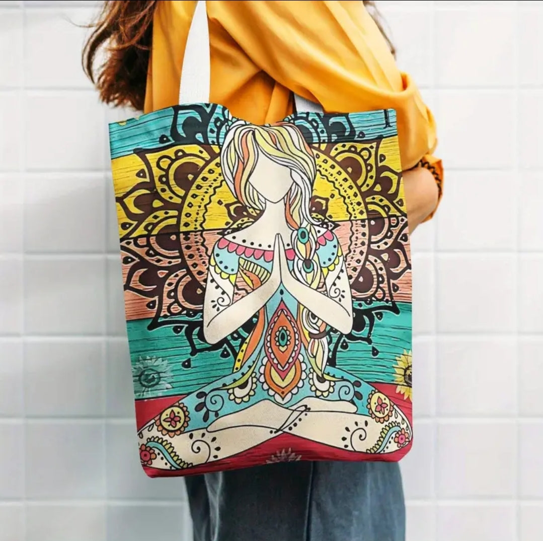 Yoga Chakra Goddess Canvas Tote Bag