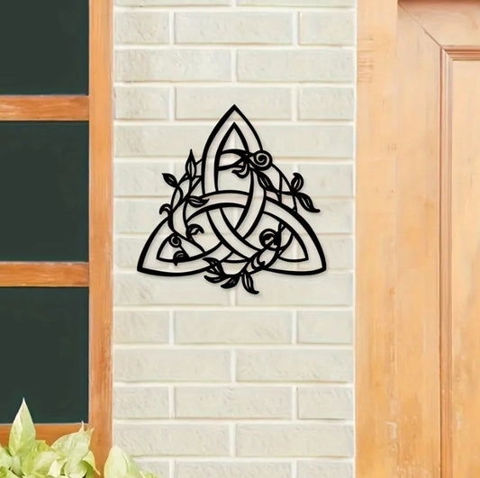 Ivy and Triquetra Metal Wall Iron Art