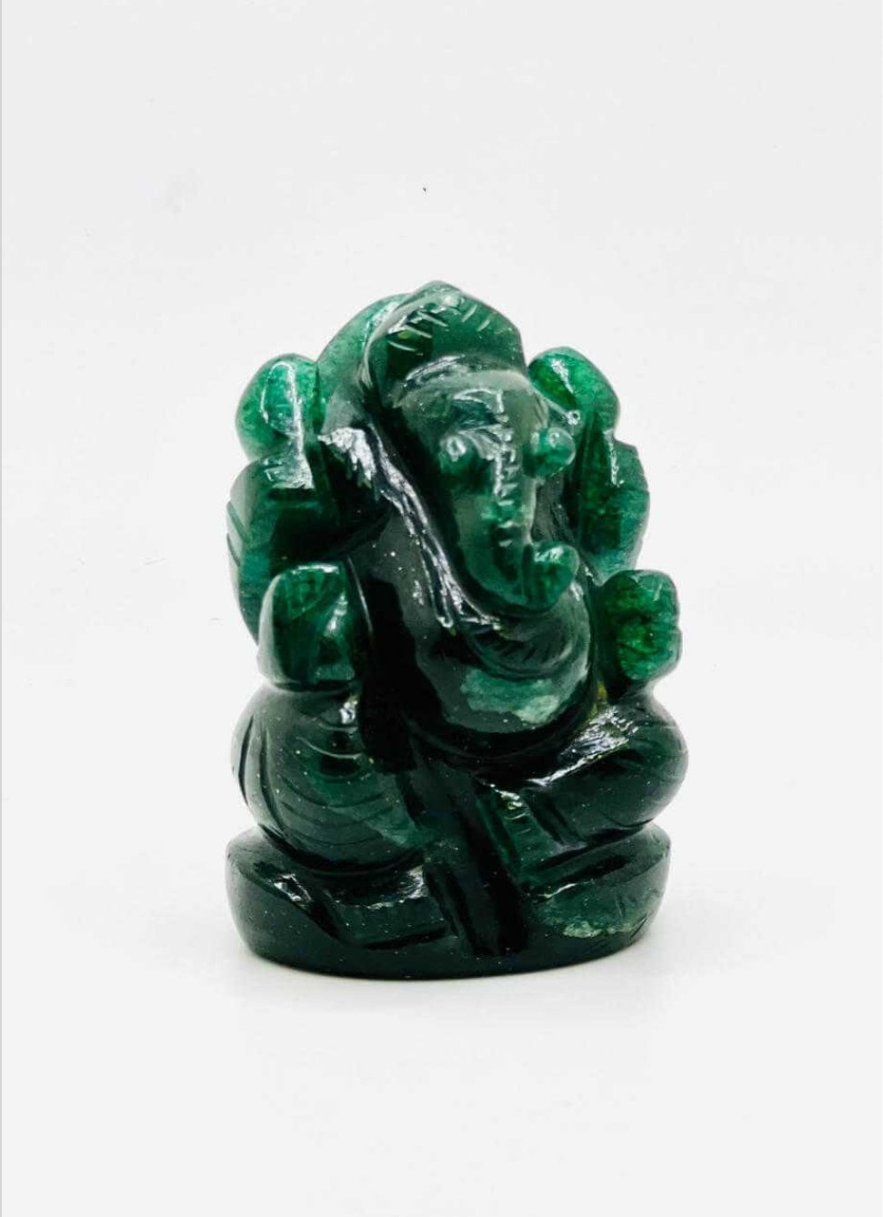 Green Jade Ganesha 2" approx.