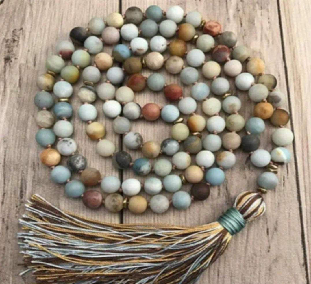 Amazonite 108 Bead Mala (Knotted)