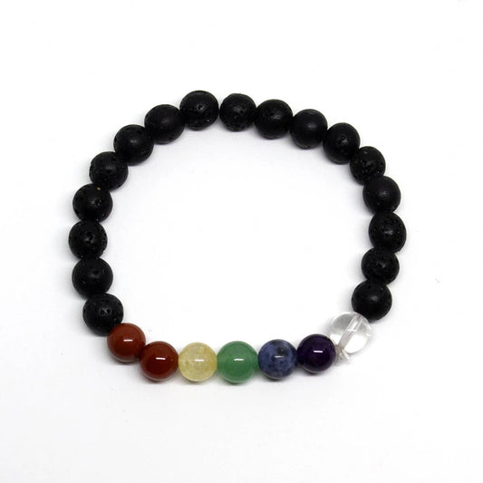 Chakras and Lava Bead Diffuser Bracelet