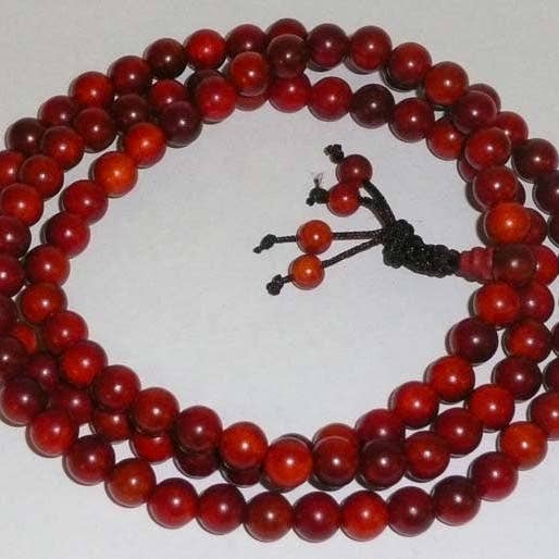 Dragon Blood Wood Zen 108 Bead Mala Prayer Beads - 8mm