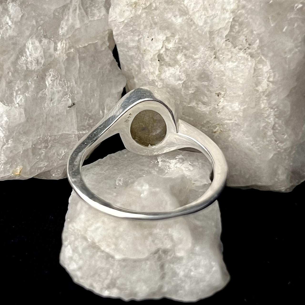 Labradorite Sterling Silver Ring Cab Twist