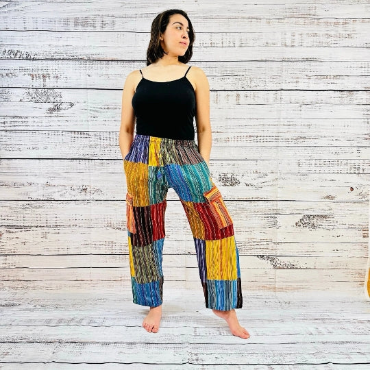 Unisex Patchwork Palazzo
Pants with Pockets