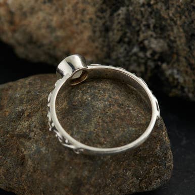 Moonstone Stackable Celtic Ring