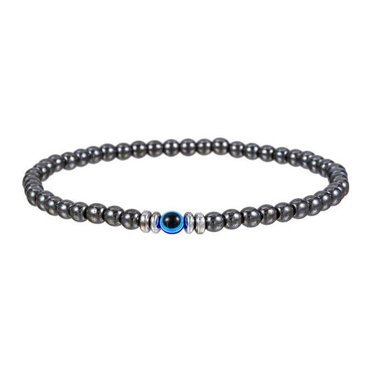 Hematite with Evil Eye 4mm Bracelet