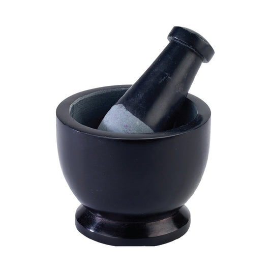 Black Soapstone Mortar & Pestle 3"