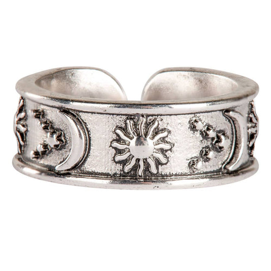 Sun Moon Stars Adjustable Ring