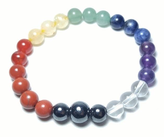 Chakras Gemstone Mala Guru Bead Bracelet