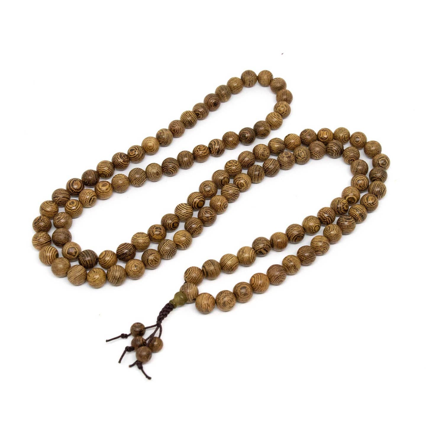 Phoenix Tail Wood Zen Stretchy 108 Bead Mala - Prayer Beads - 8mm