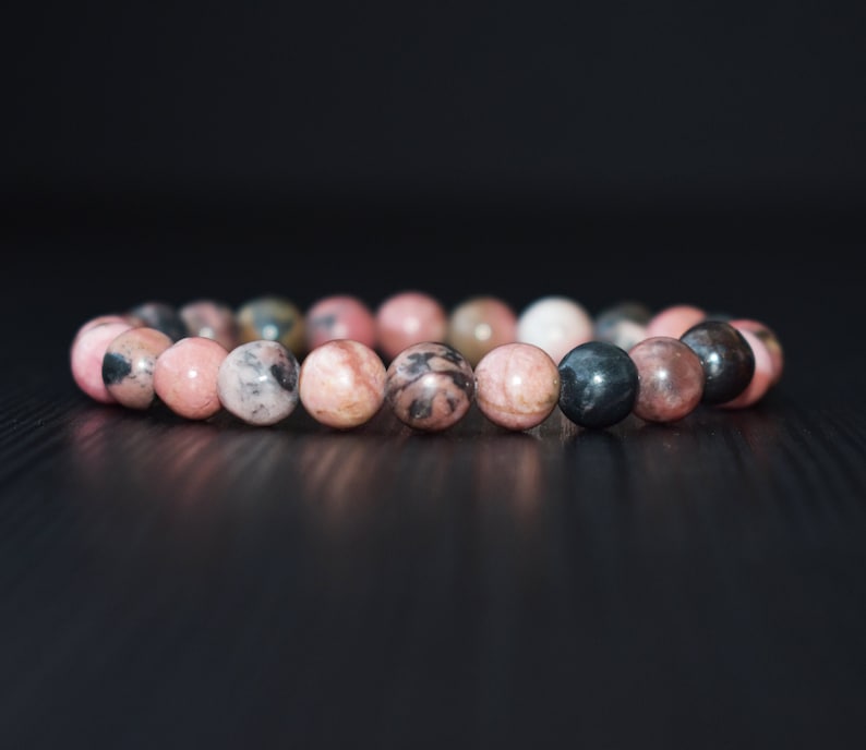 Rhodonite Bead Bracelet 8mm