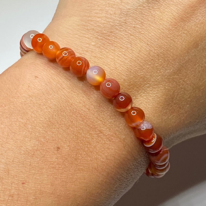 Carnelian - Bead Bracelet 8 mm