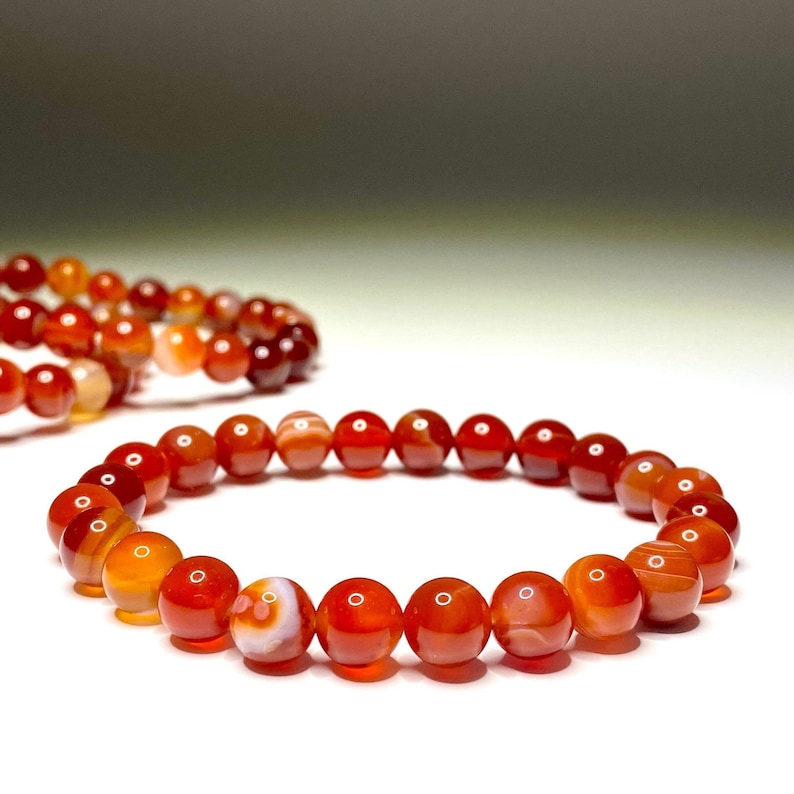 Carnelian - Bead Bracelet 8 mm