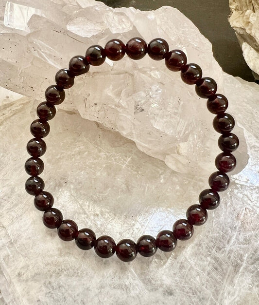 Garnet - Bead Bracelet 6mm