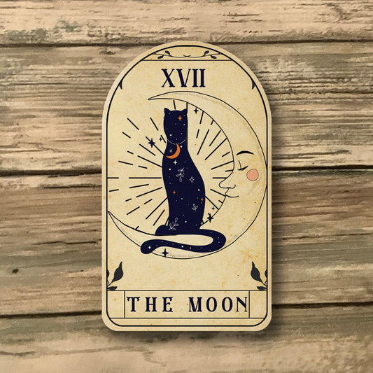 Handcrafted Moon Tarot Card Wood Magnet
