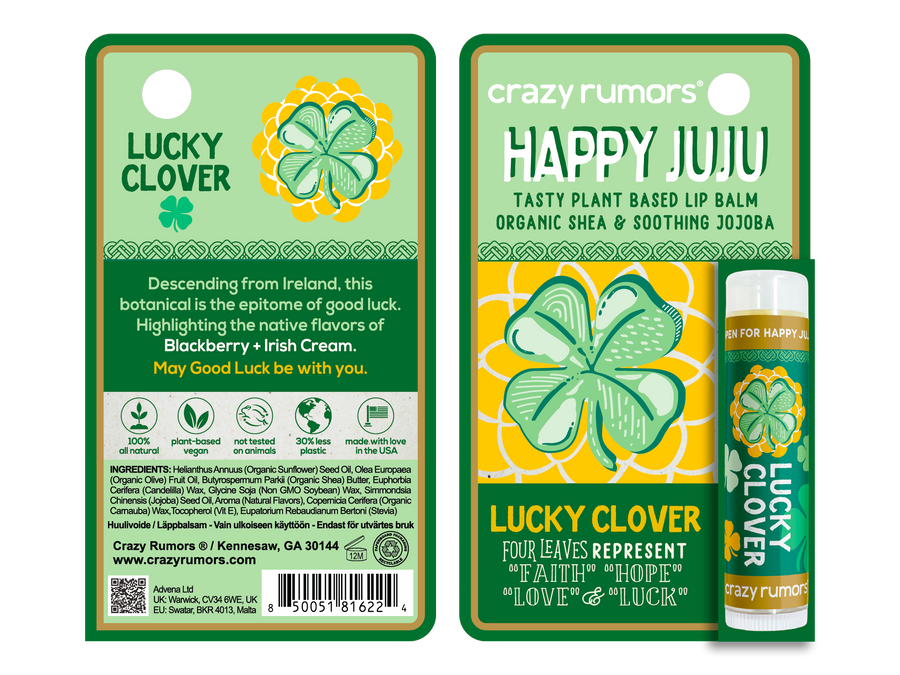 LUCKY CLOVER - HAPPY JUJU LIP BALM  (100% NATURAL + VEGAN)