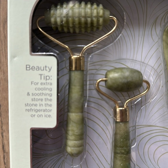 3-in-1 Jade Facial Kit - Textured Roller & Mini Eye Roller & Gua Sha