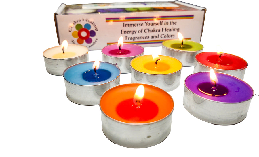 Chakra Scented Tealight Candles - 2 Sets of 8 Colors and Scents