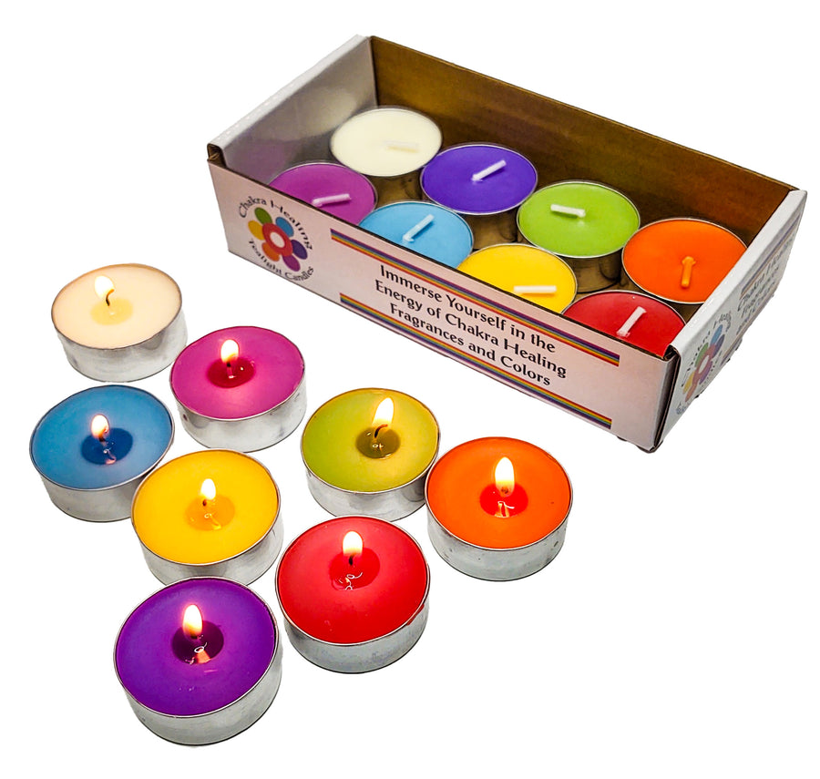 Chakra Scented Tealight Candles - 2 Sets of 8 Colors and Scents