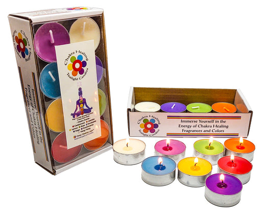 Chakra Scented Tealight Candles - 2 Sets of 8 Colors and Scents