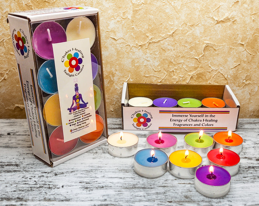 Chakra Scented Tealight Candles - 2 Sets of 8 Colors and Scents