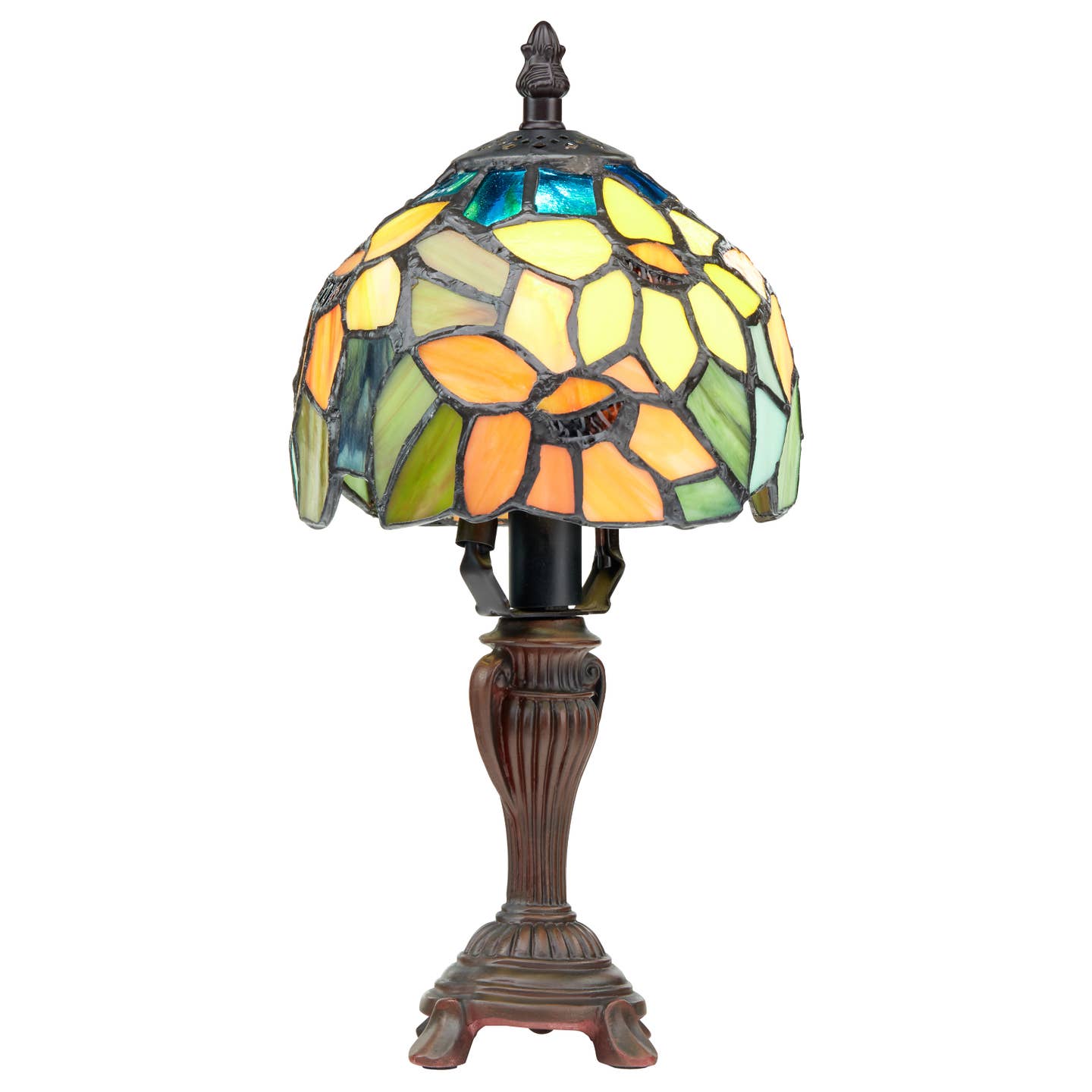 Sunflower Blossoms Tiffany Candlestick Accent Lamp 12"