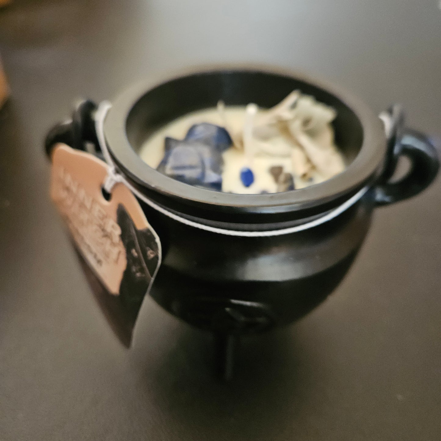 Wisdom - Cauldron Crystal Candle, Lapis