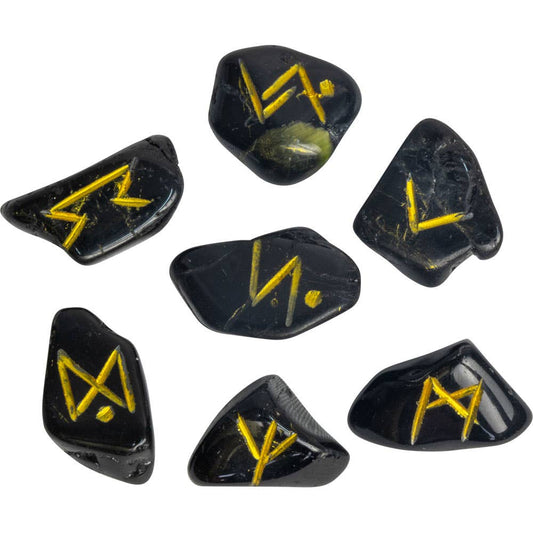 Black Tourmaline Gemstone Runes
