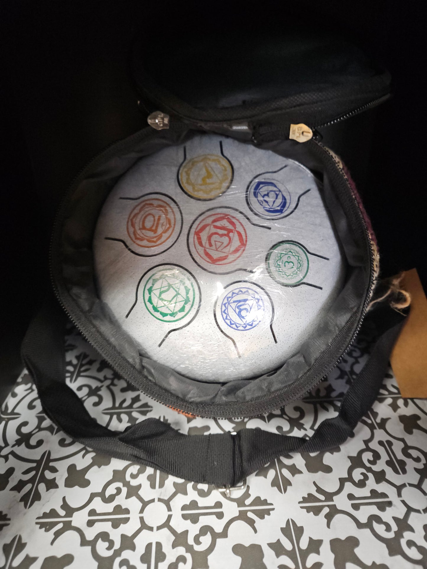Seven Chakra Tongue Drum with Carrying Case (6 inches)