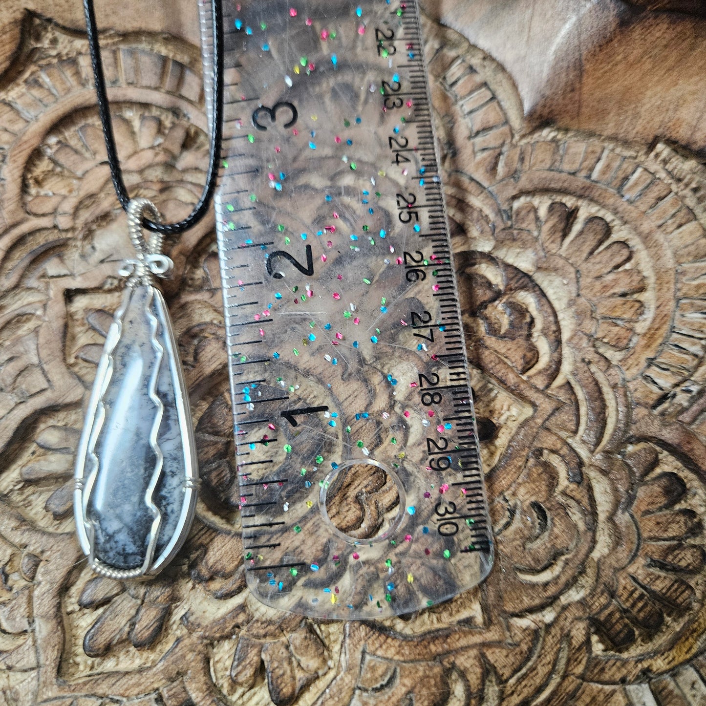 Sterling Silver Wire Wrap Dendritic Opal Tear - Benefits Save the Strays Schuylkill