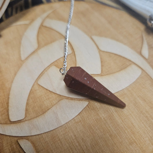 Six Sided Gemstone Pendulums - Red Jasper