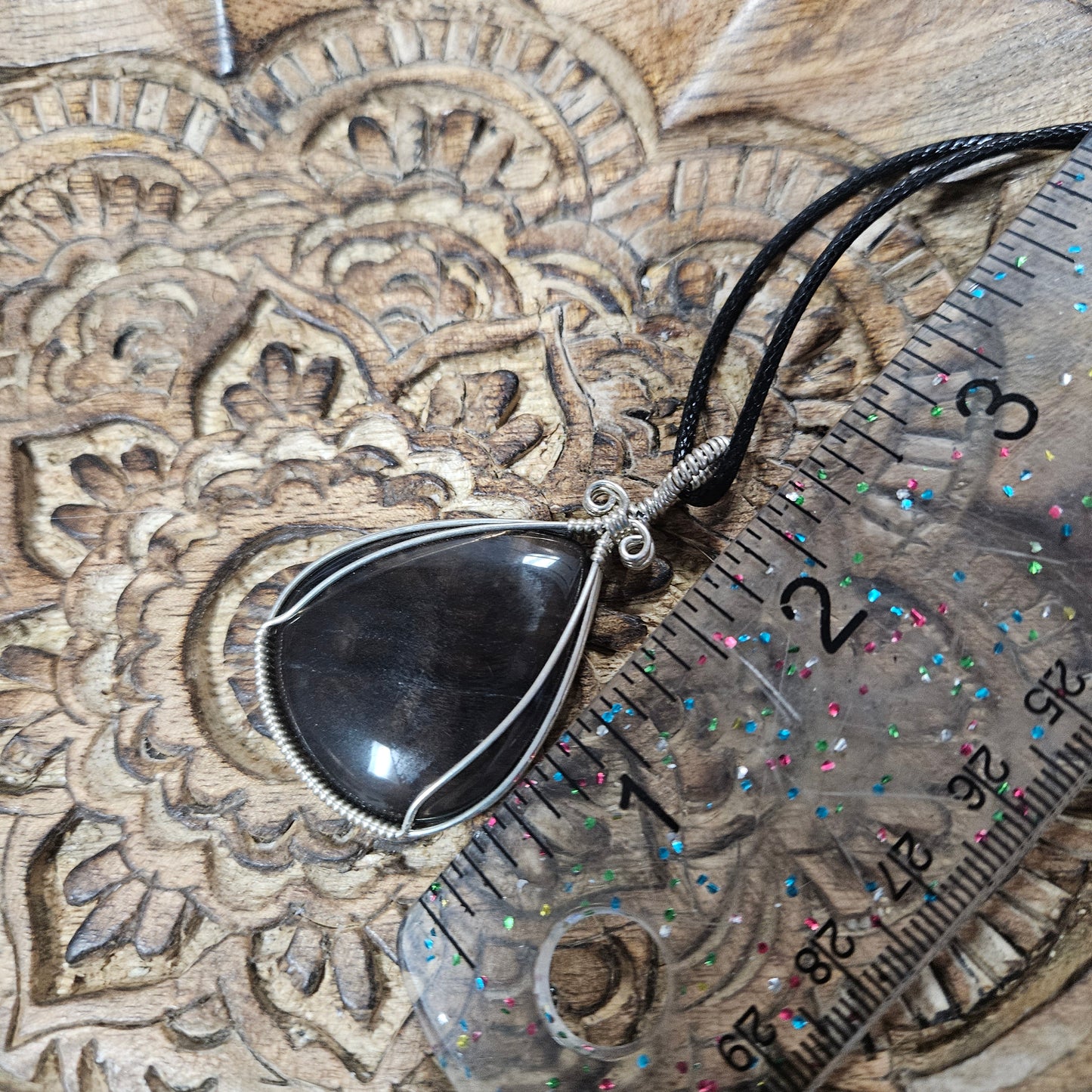 Sterling Silver Wire Wrap Midnight Obsidian - Benefits Save the Strays Schuylkill