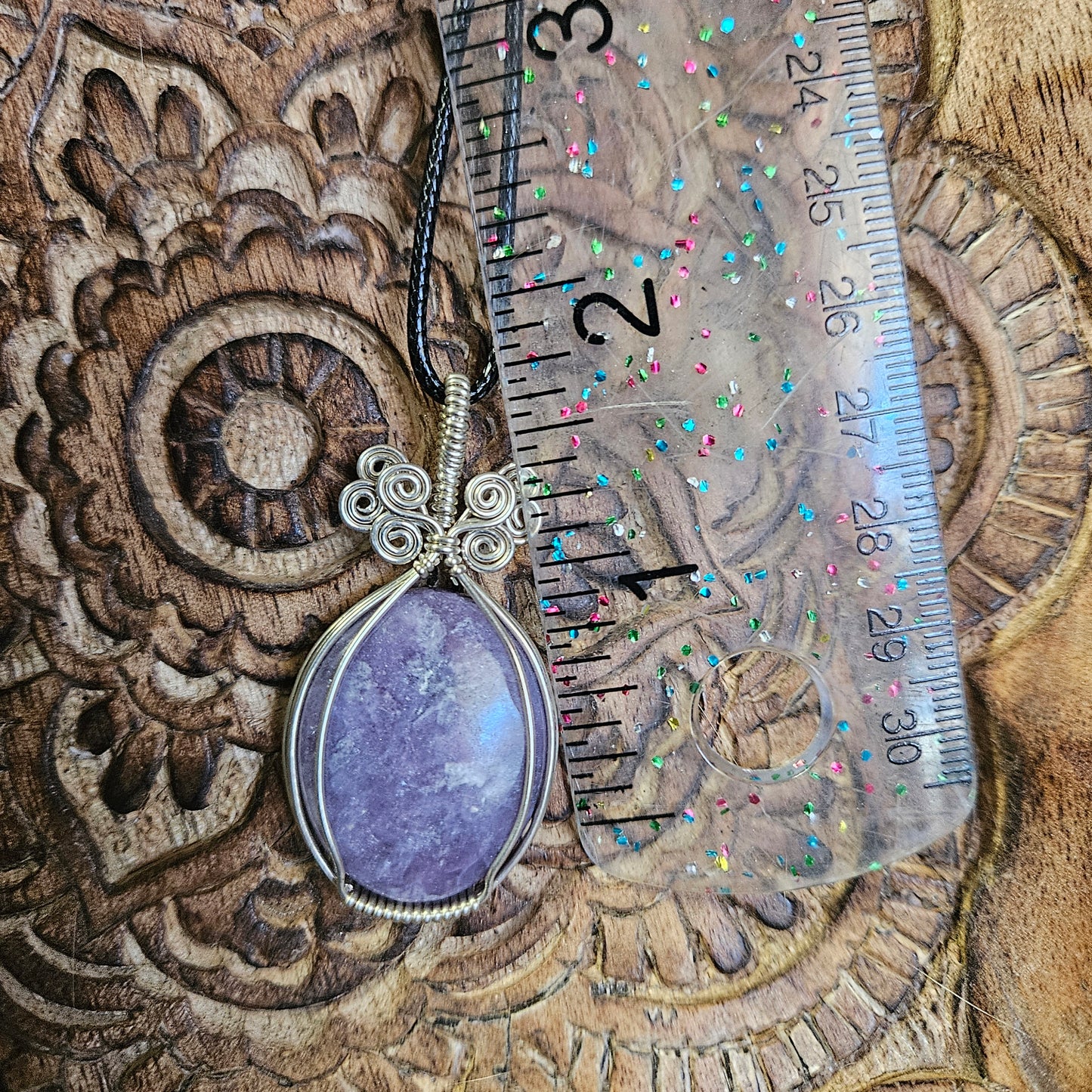 Sterling Silver Wire Wrap Lepodolite - Benefits Save the Strays Schuylkill