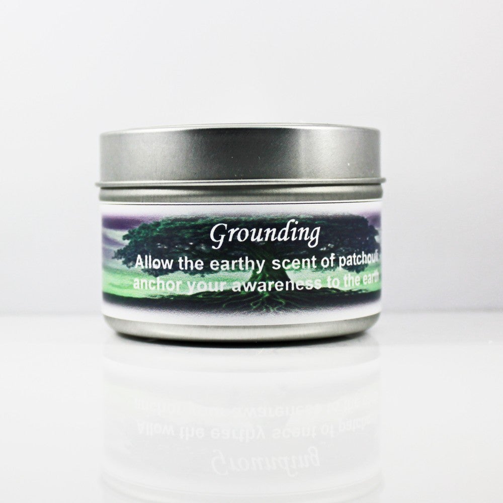 Magical Crystal and Herb Candle Tin - Grounding