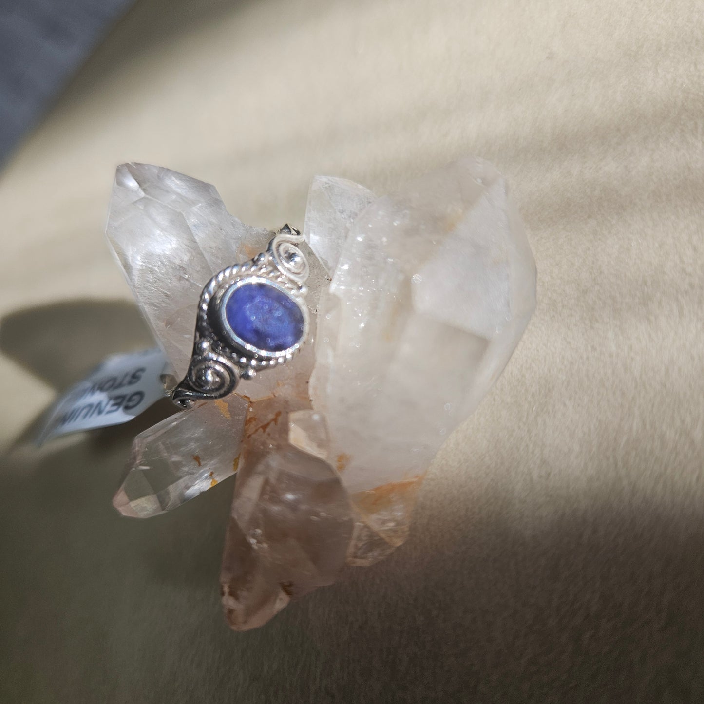 Ring Genuine Blue Sapphire - Sterling Silver - Size 8