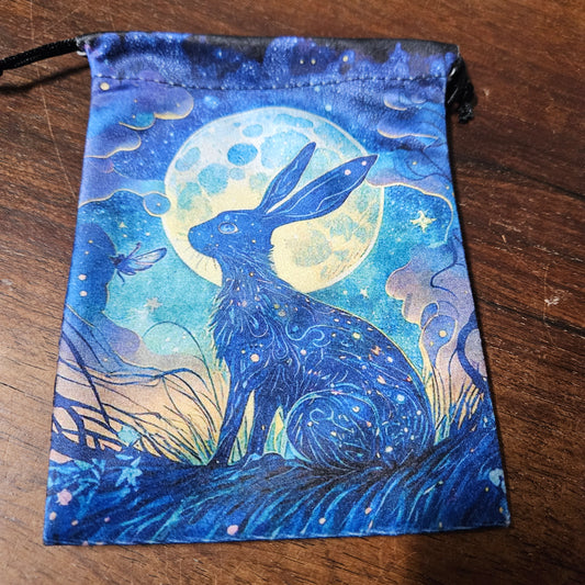 Tarot / Oracle Deck Bag - Moon and Bunny 5 x 7