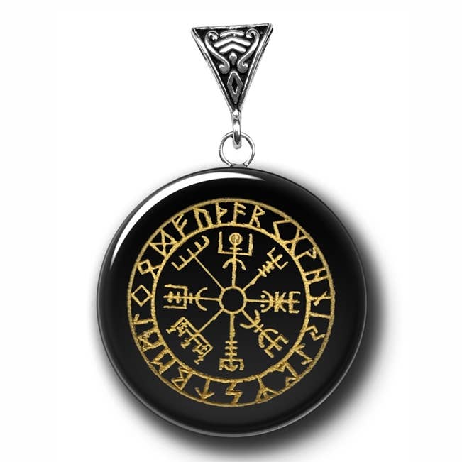 Vegvisir On Obsidian For Direction - Symbology