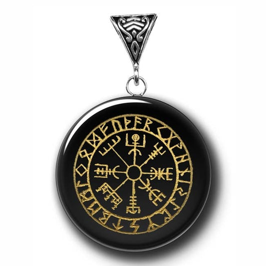 Vegvisir On Obsidian For Direction - Symbology